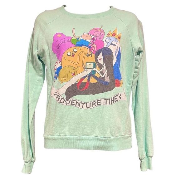 Cartoon Network Adventure Time Mint Pullover Sweatshirt Women’s XS - Picture 1 of 3